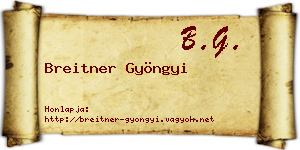 Breitner Gyöngyi névjegykártya