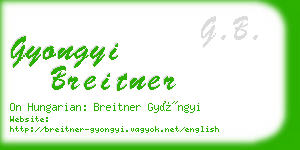 gyongyi breitner business card